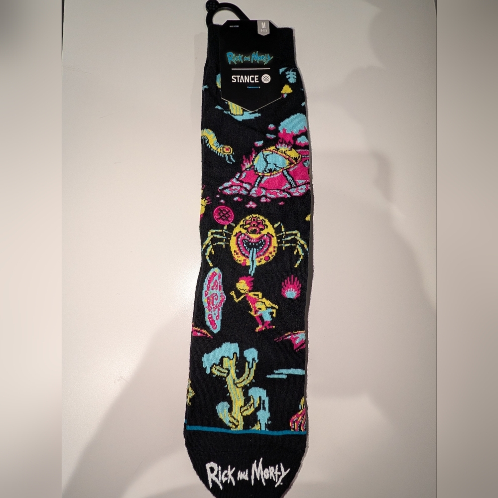 Stance Mens Black Socks with Colorful Space Design